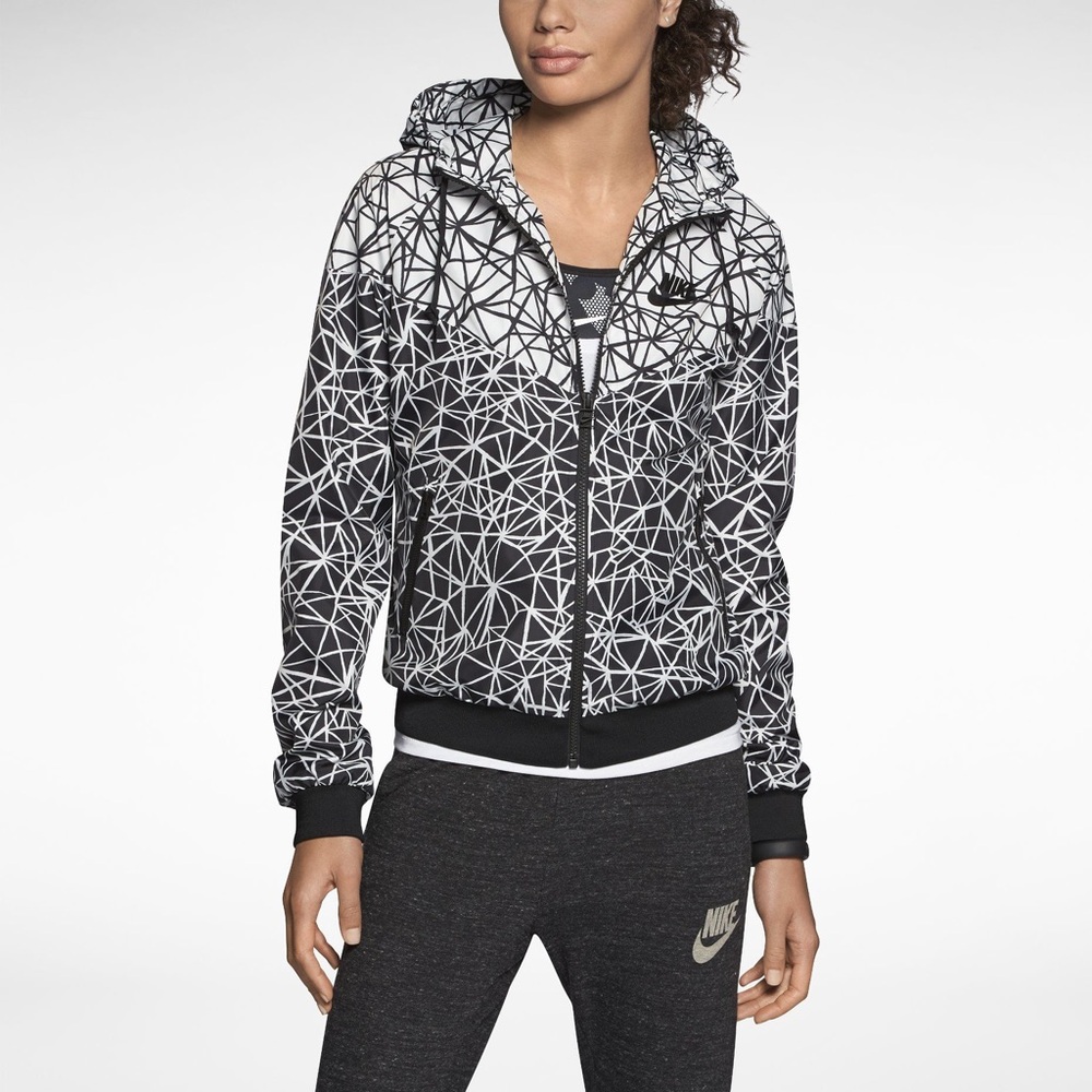 Nike Monochrome Geometric Zip-Up Hoodie